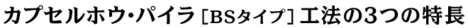 カプセルホウ・パイラ[BSタイプ]工法の3つの特長